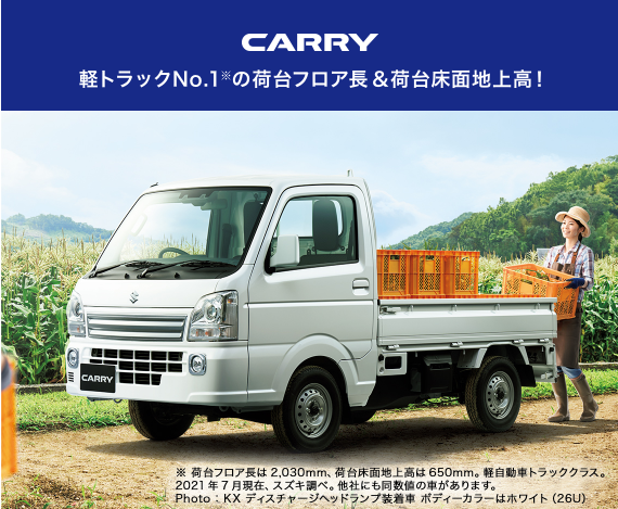 軽トラno 1の荷台フロア長 たっぷり積めるスズキ Carry キャリィ の魅力をご紹介します 株式会社トータルカーサービス